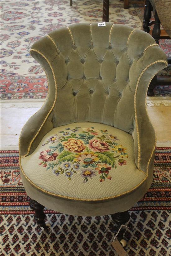 Victorian buttoned sewing chair